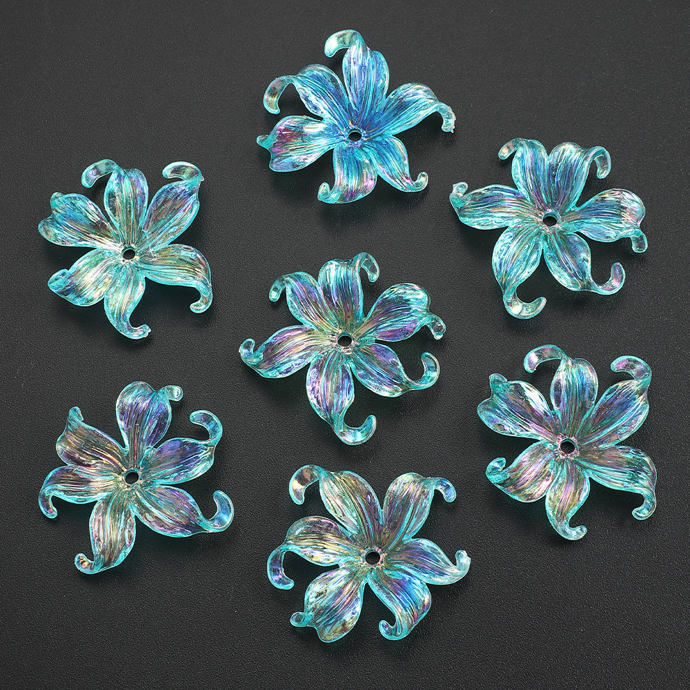 Acrylic AB Iridescent Petal Beads