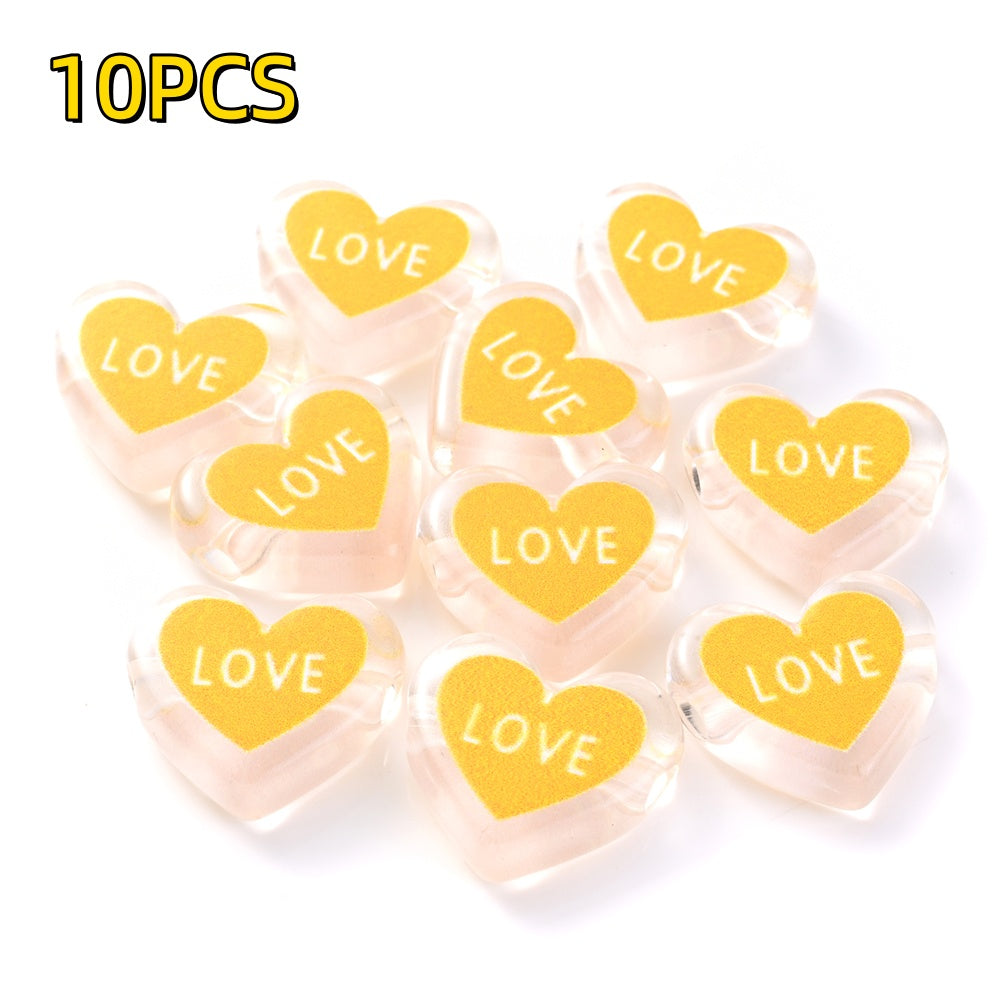 Clear Double Heart Acrylic Beads