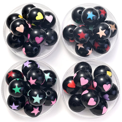 Valentine's Day Star Heart Acrylic Spacer Beads
