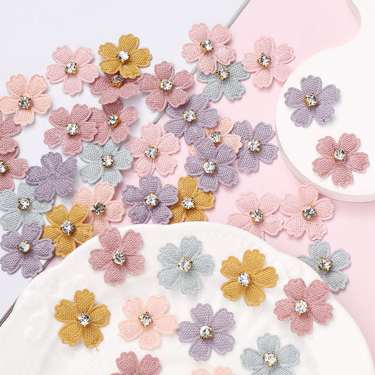 2.1x2.1 cm Rhinestone Flower Sewing Patches