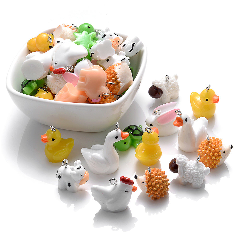 Mini Resin Farm Animal Pendant Charms