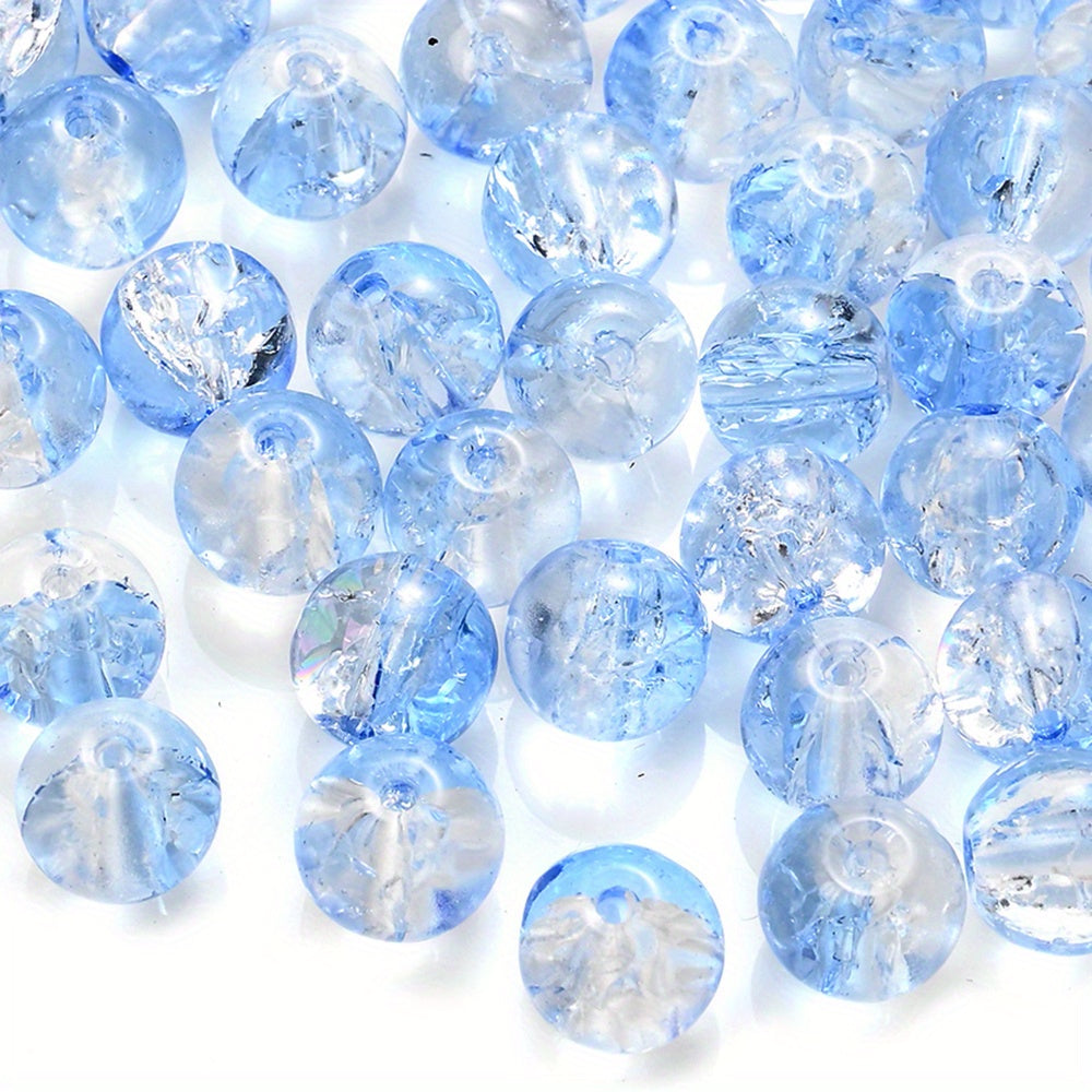 100PCS 8mm Gradient Glazed Flower Bead Set