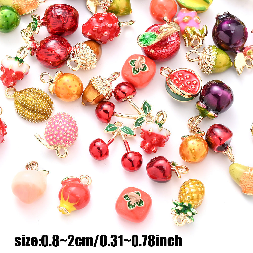 2PCS Fruit Series Alloy Pendant Set