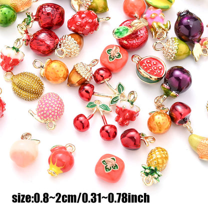 2PCS Fruit Series Alloy Pendant Set