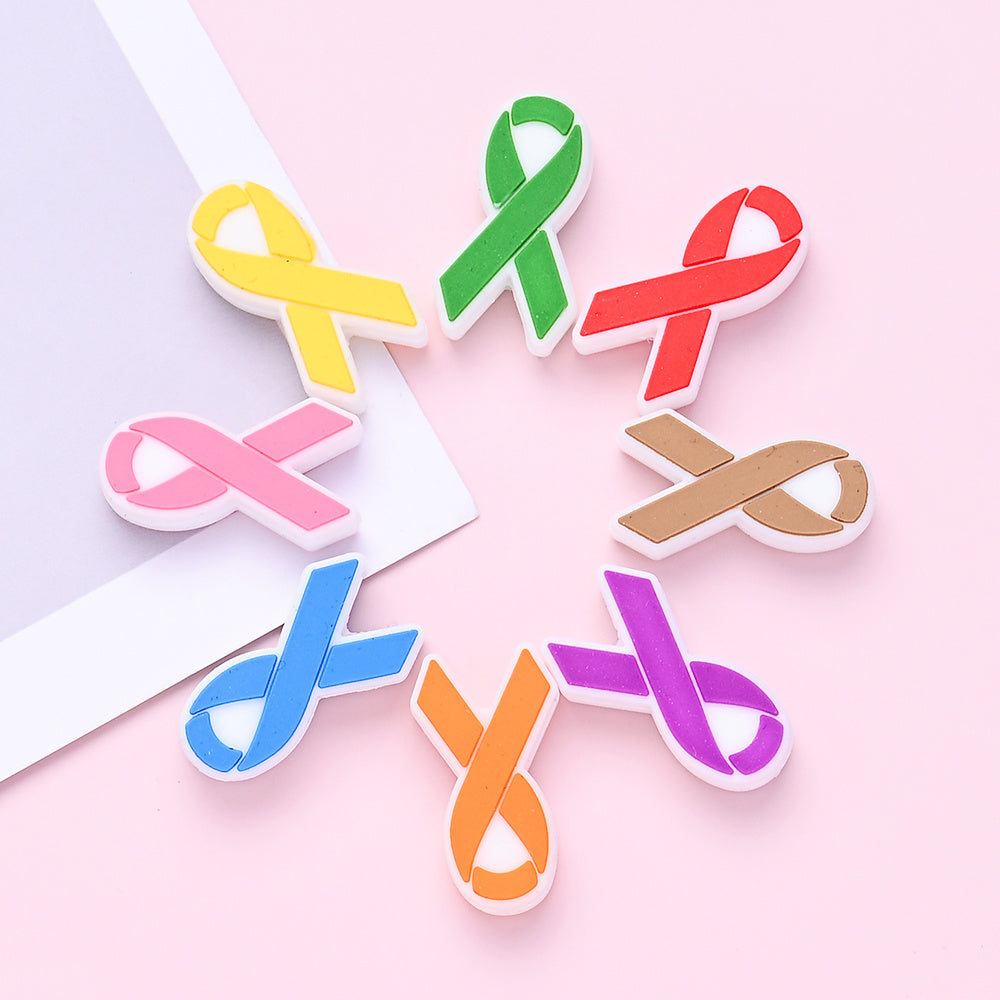 8PCS 28×16mm Silicone Ribbon Bead Set