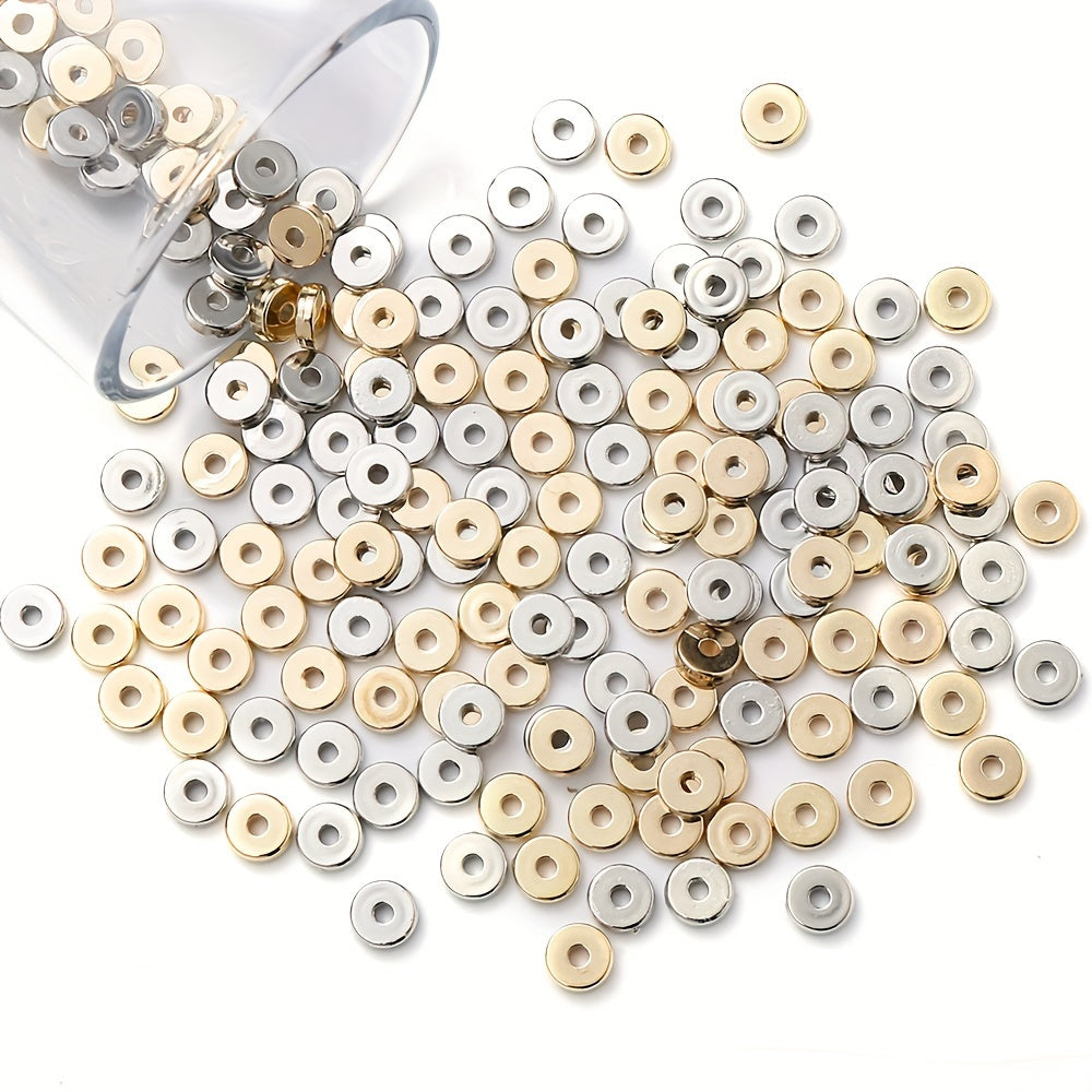 100PCS 8mm Round & Flat Wheel Plastic Spacer Bead Set