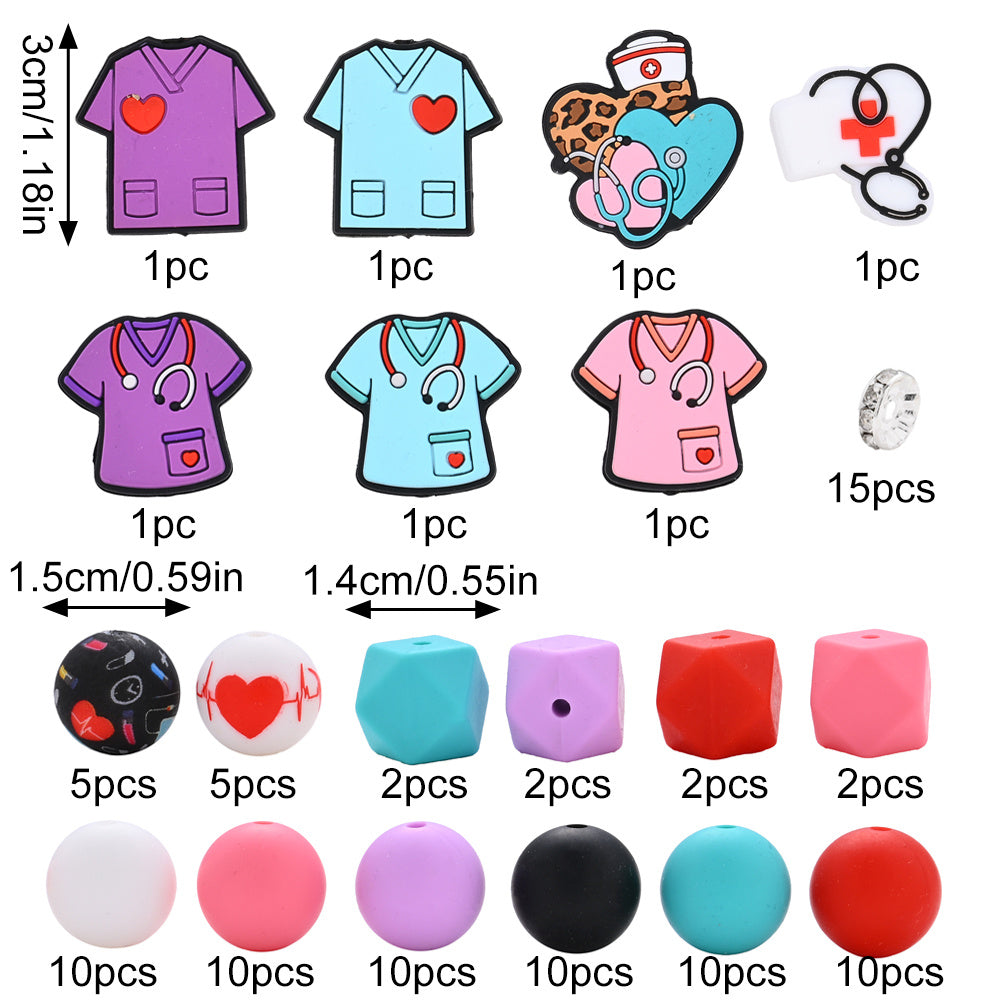 Medical Theme Silicone Beads