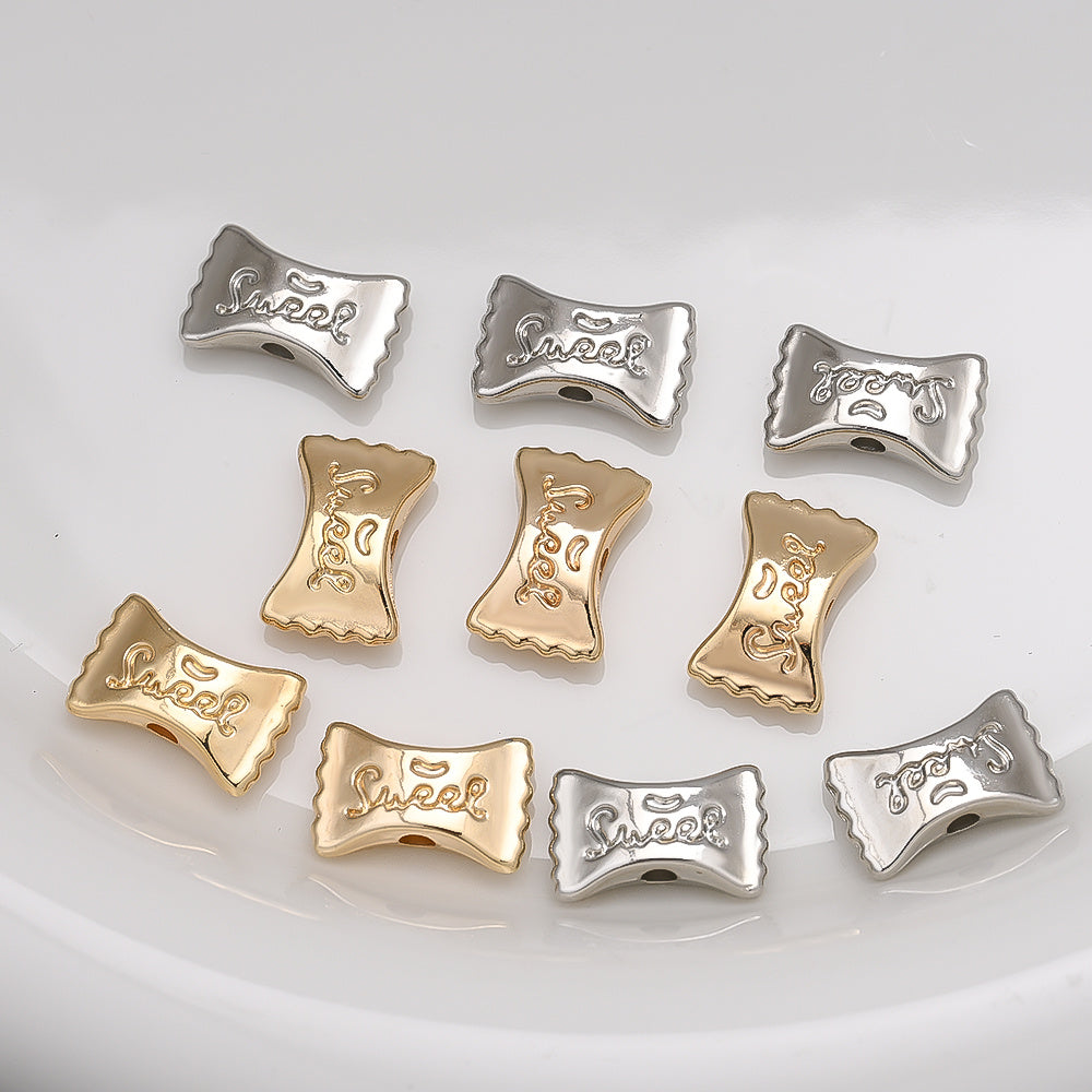 50pcs Golden & Silvery CCB Candy Letter Beads