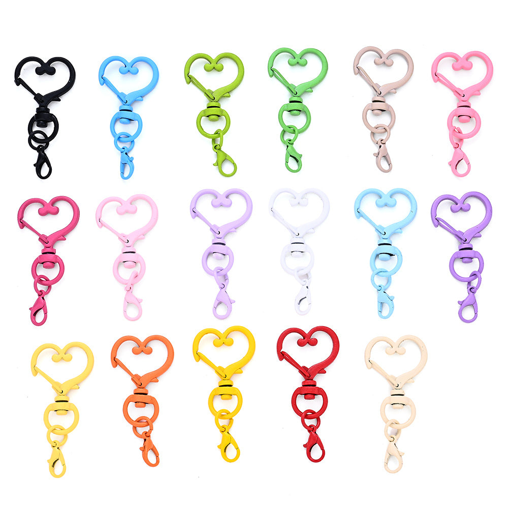 Heart Keychain Buckles with Mini Lobster Clasps