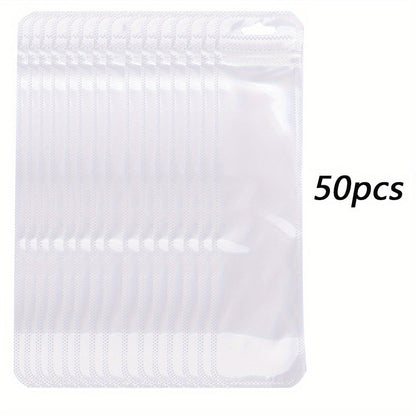 50/100-Piece Holographic Laser Resealable Packaging Bags
