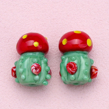 Beetle Cactus Glass Beads