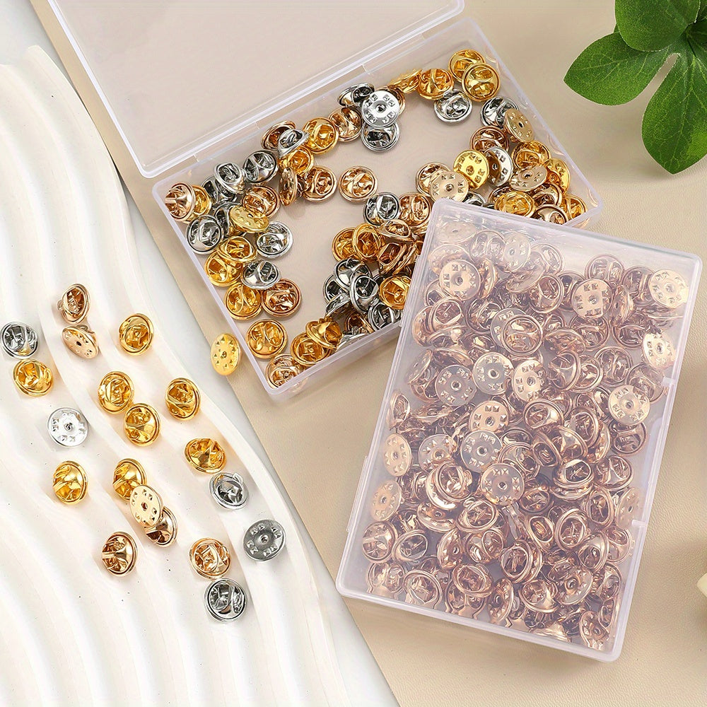 100-Piece Metal Butterfly Brooch Pin Backs