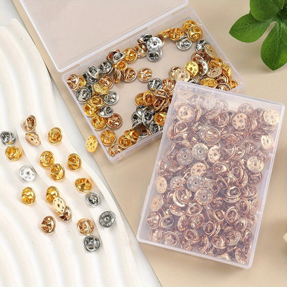 100-Piece Metal Butterfly Brooch Pin Backs