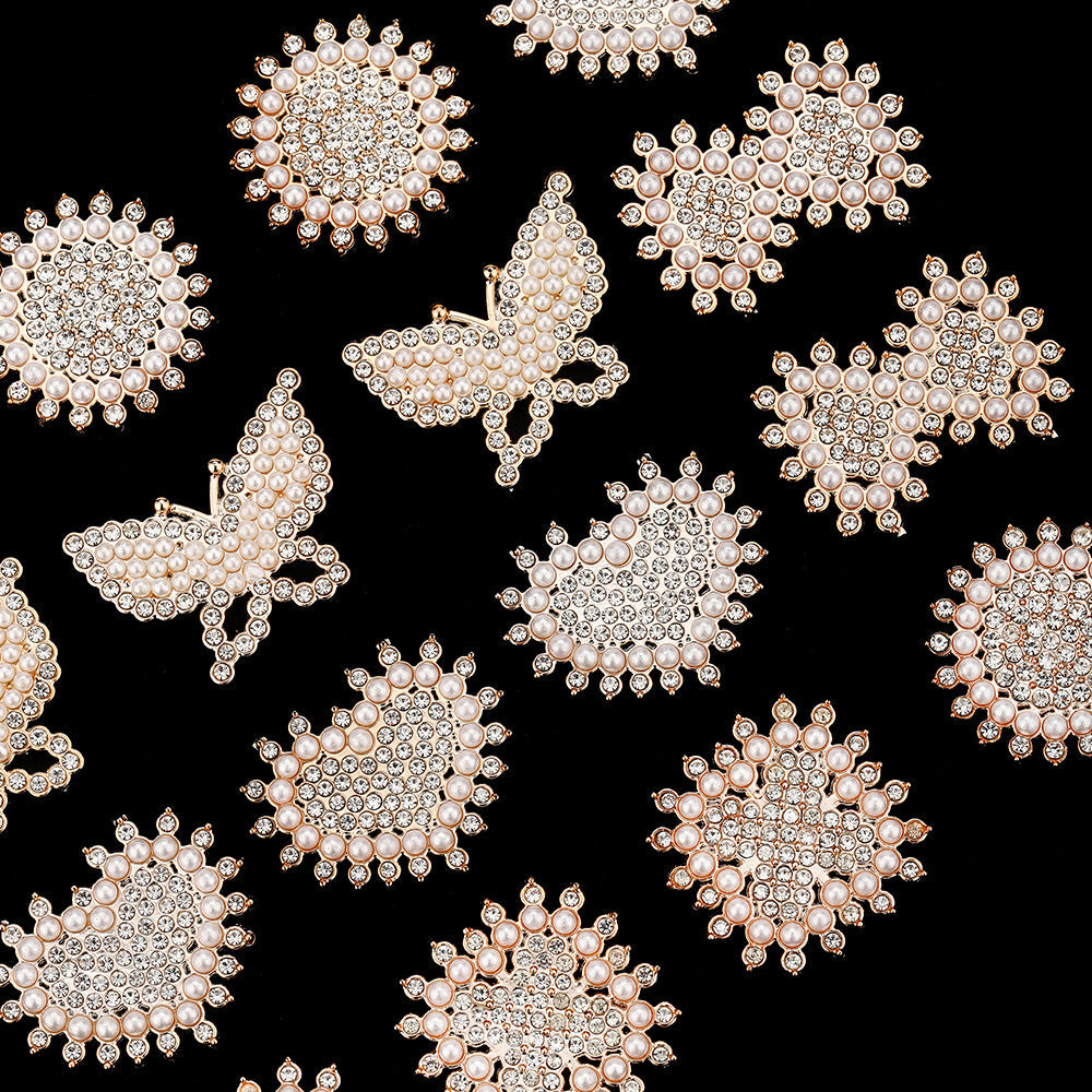 Stylish Acrylic Pearl and Rhinestone Flatback Embellishments