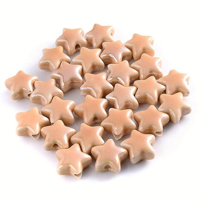10PCS 13.5mm Multicolor Star Ceramic Bead Set