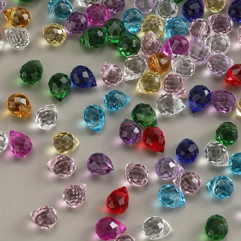8x10 mm Glitter Strawberry Faceted Glass Beads