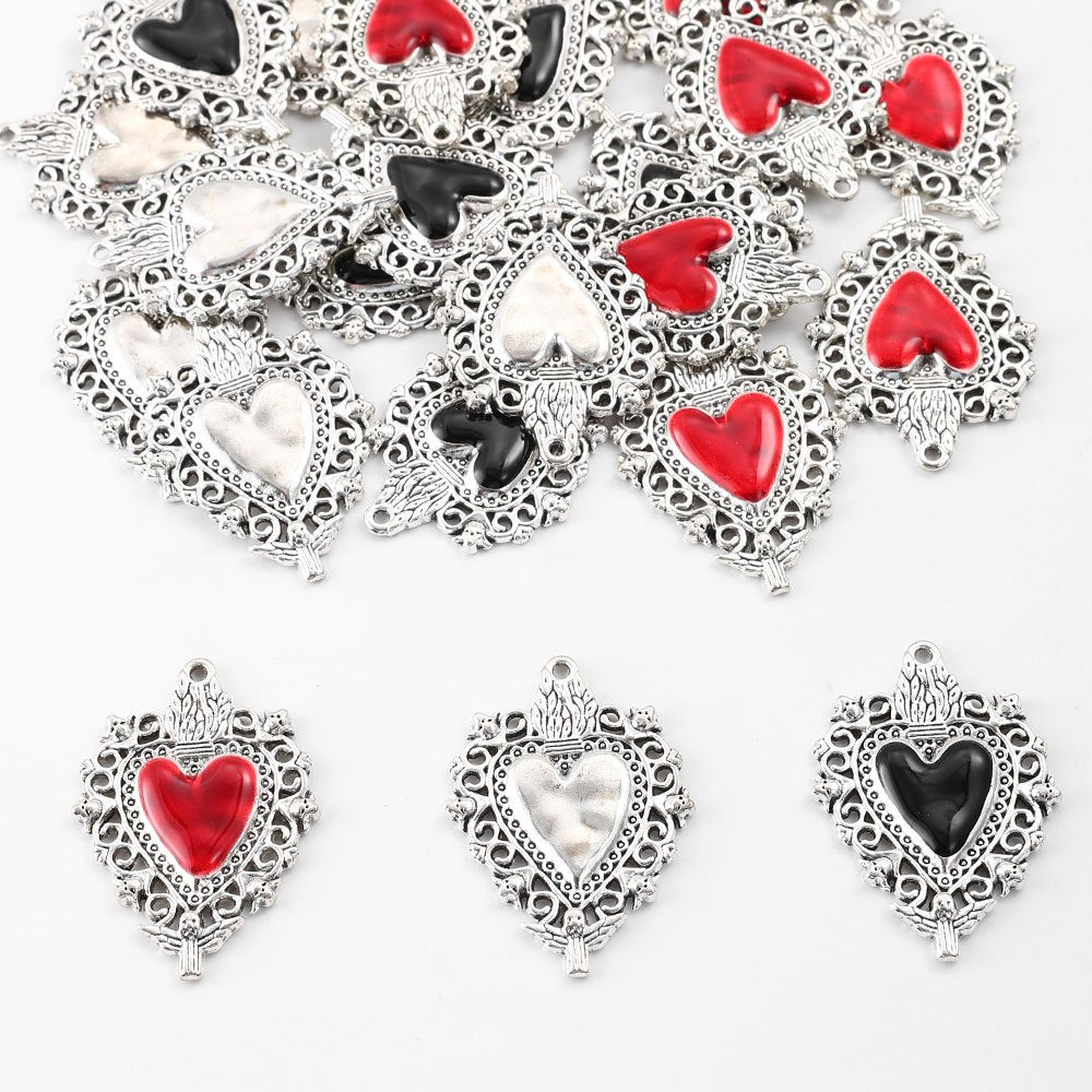 Love & Peach Heart Alloy Hook Charms
