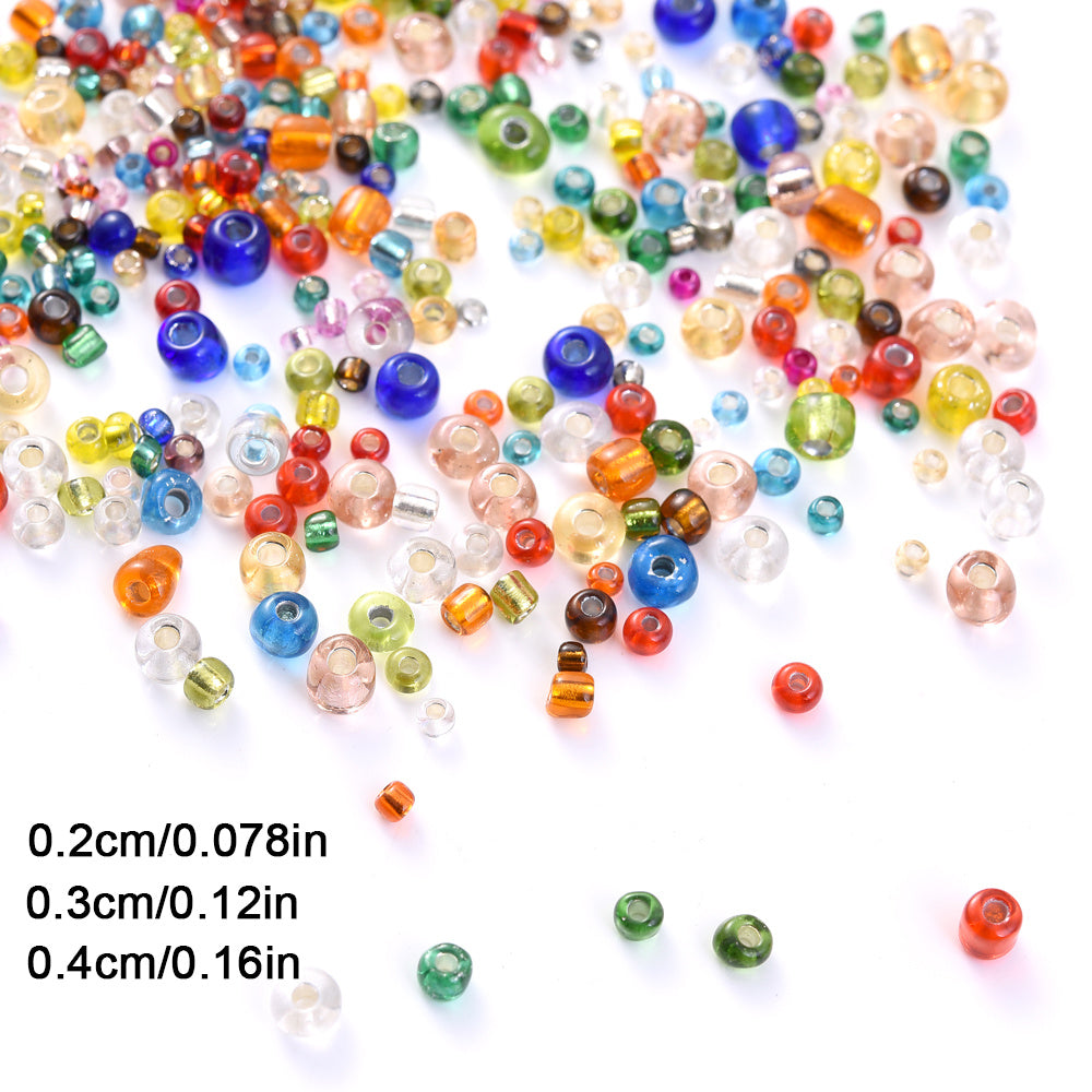2500/5000/10000PCS 2/3/4mm Silver-Lined Glass Seed Beads