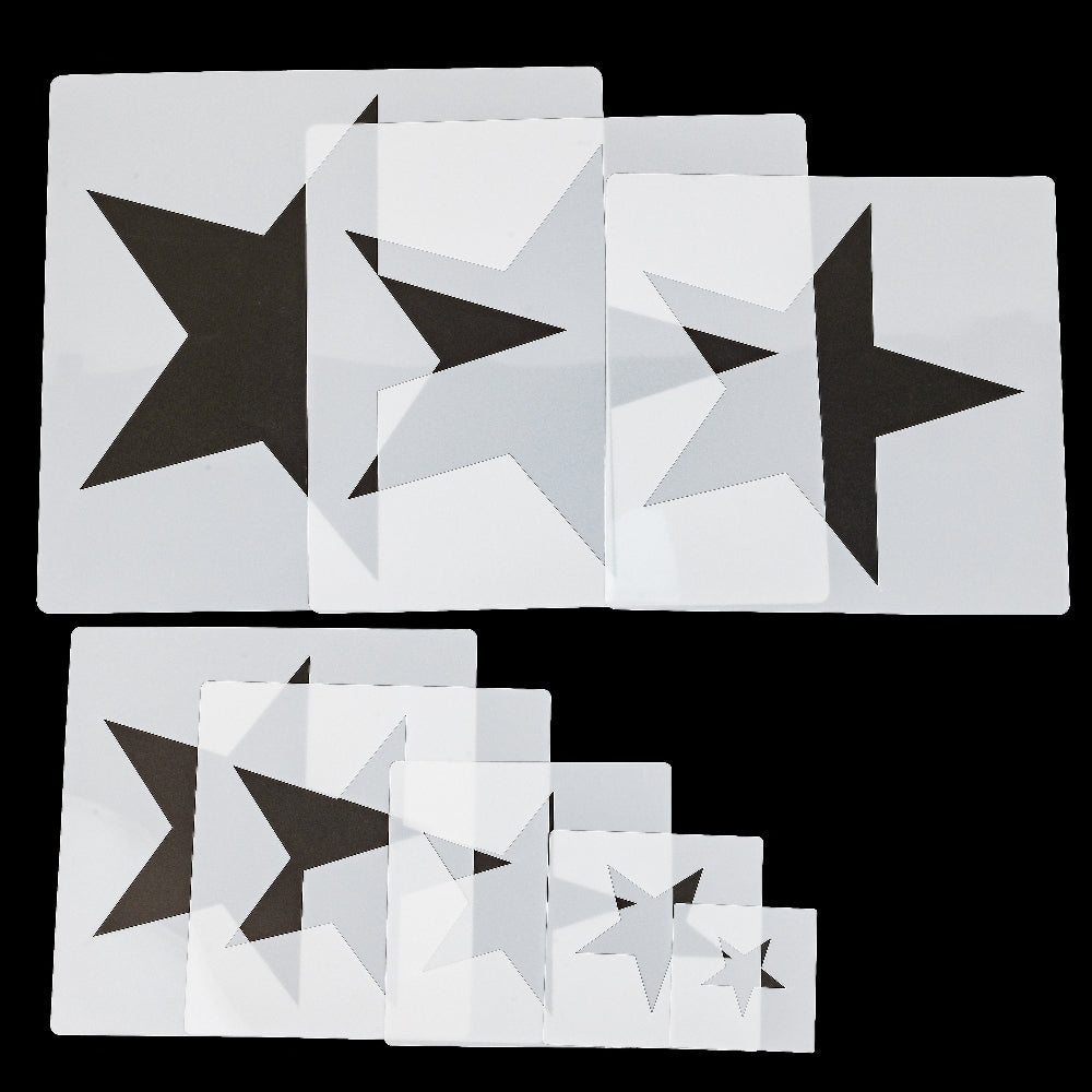 5PCS Multi-Size Star Shape Stencil Template Set