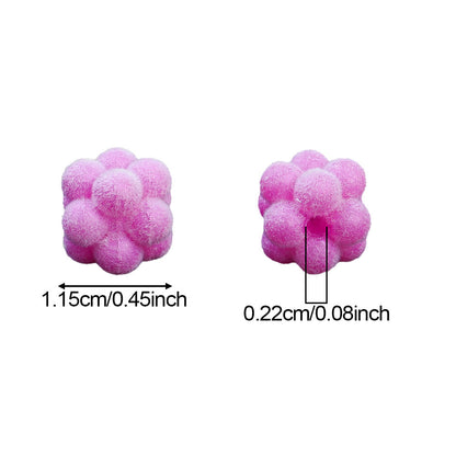 Macaron Color Flocked Flower Beads