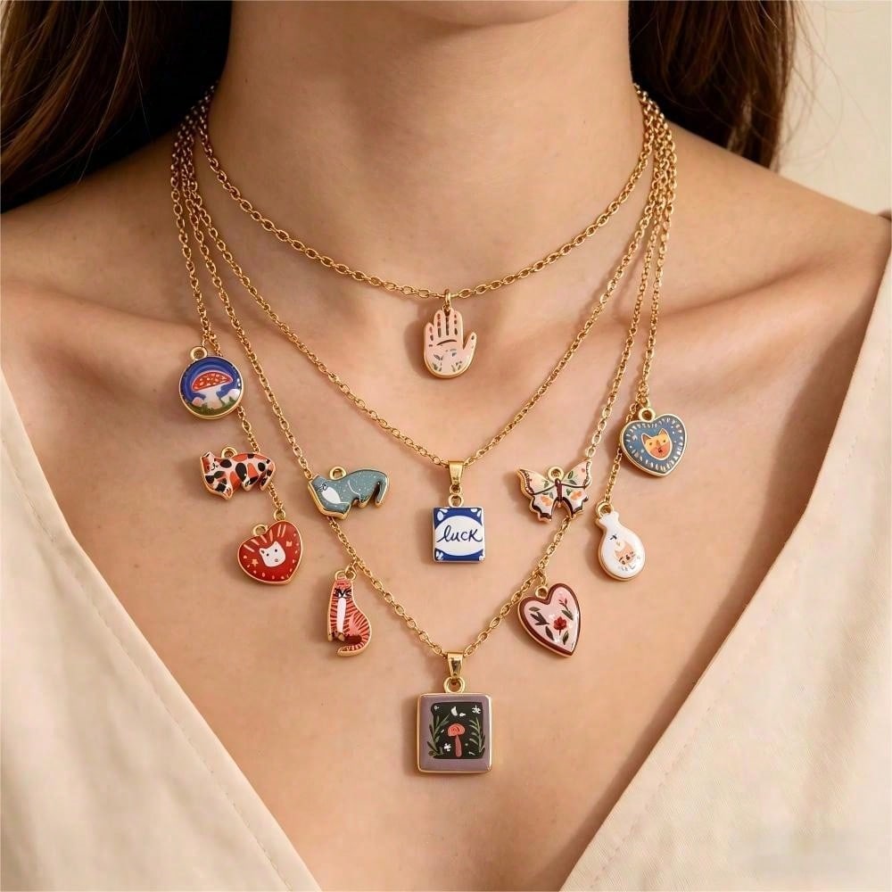 1-Piece Vintage Gold Animal & Nature Charm Pendant
