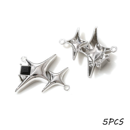 27x29 mm Alloy Double Star Pendants