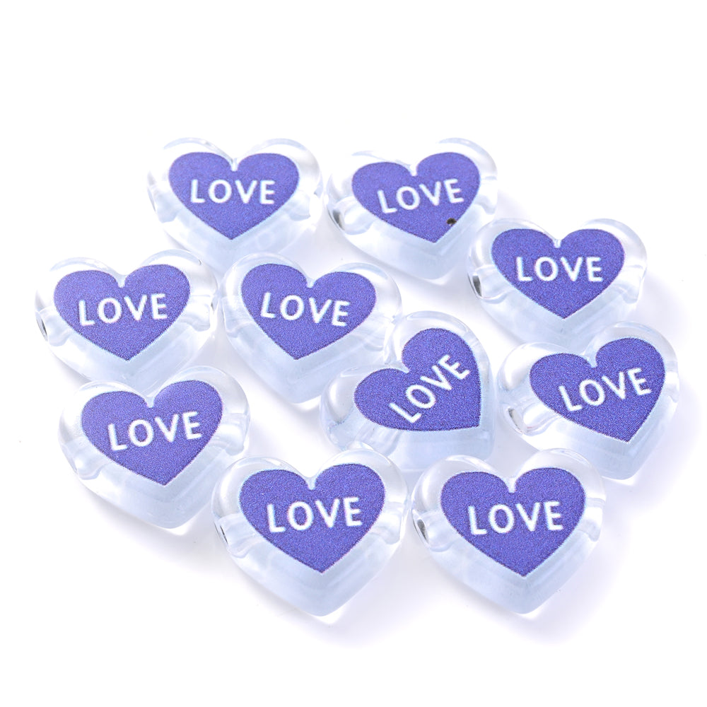 Clear Double Heart Acrylic Beads