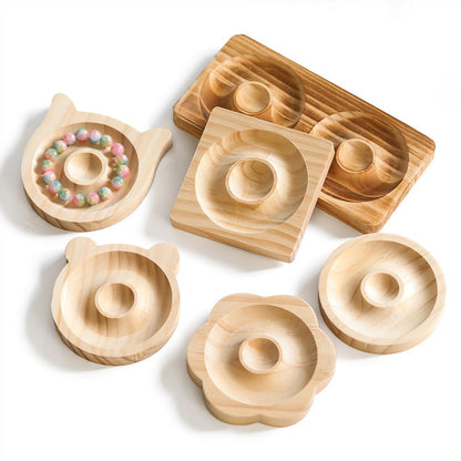 Wooden Beaded Jewelry Making Tray