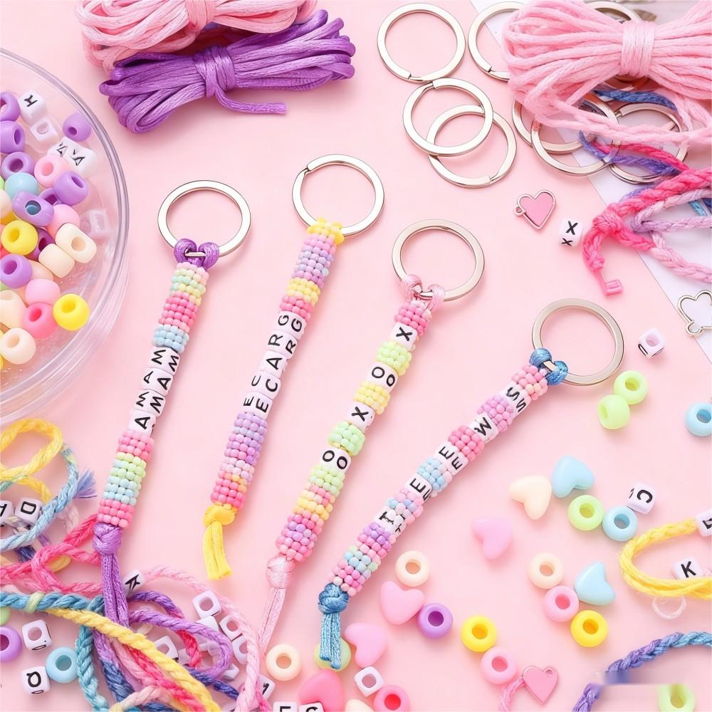 Heart Beaded Keychain DIY Kit