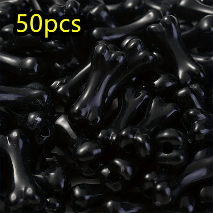 50pcs/set 9x20mm Colorful Bone-Shaped Acrylic Beads