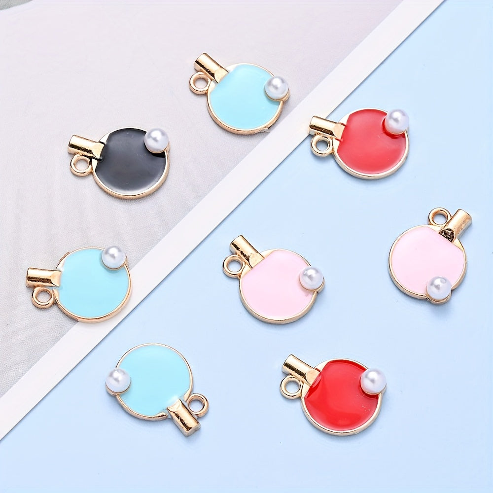 10PCS 12×17mm Colorful Table Tennis Acrylic Pendant Set