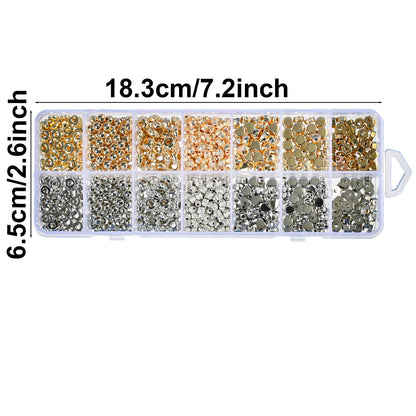 14-Grid Gold & Silver CCB Acrylic Spacer Bead Set