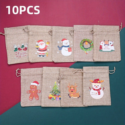 Christmas Linen Gift Bags