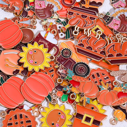 20-Piece Thanksgiving Mixed Alloy Pendant Charms