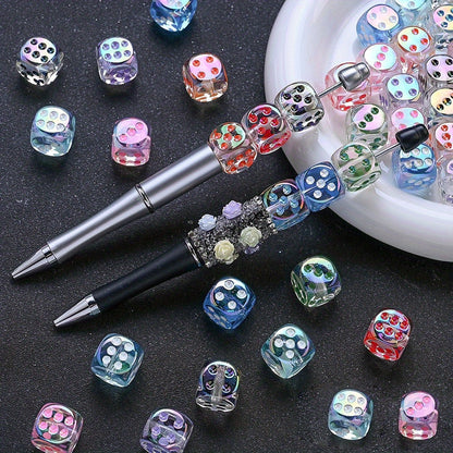 Clear Dice Shape Acrylic Beads