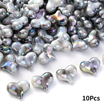 Acrylic AB Heart Beads