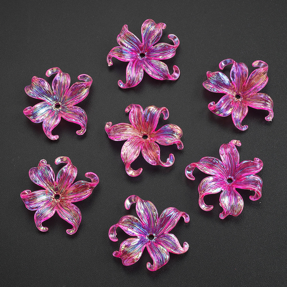 Acrylic AB Iridescent Petal Beads