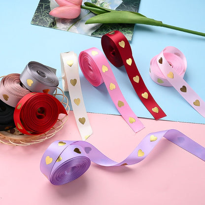 1 Roll 5 Yards Peach Heart Hot Stamping Ribbon