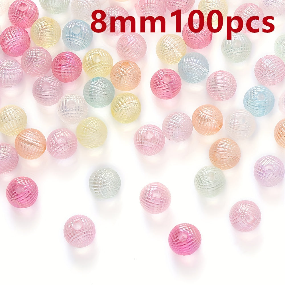 50-100pcs 8/10mm Acrylic Spacer Beads Loose Macarone Jewelry Beads