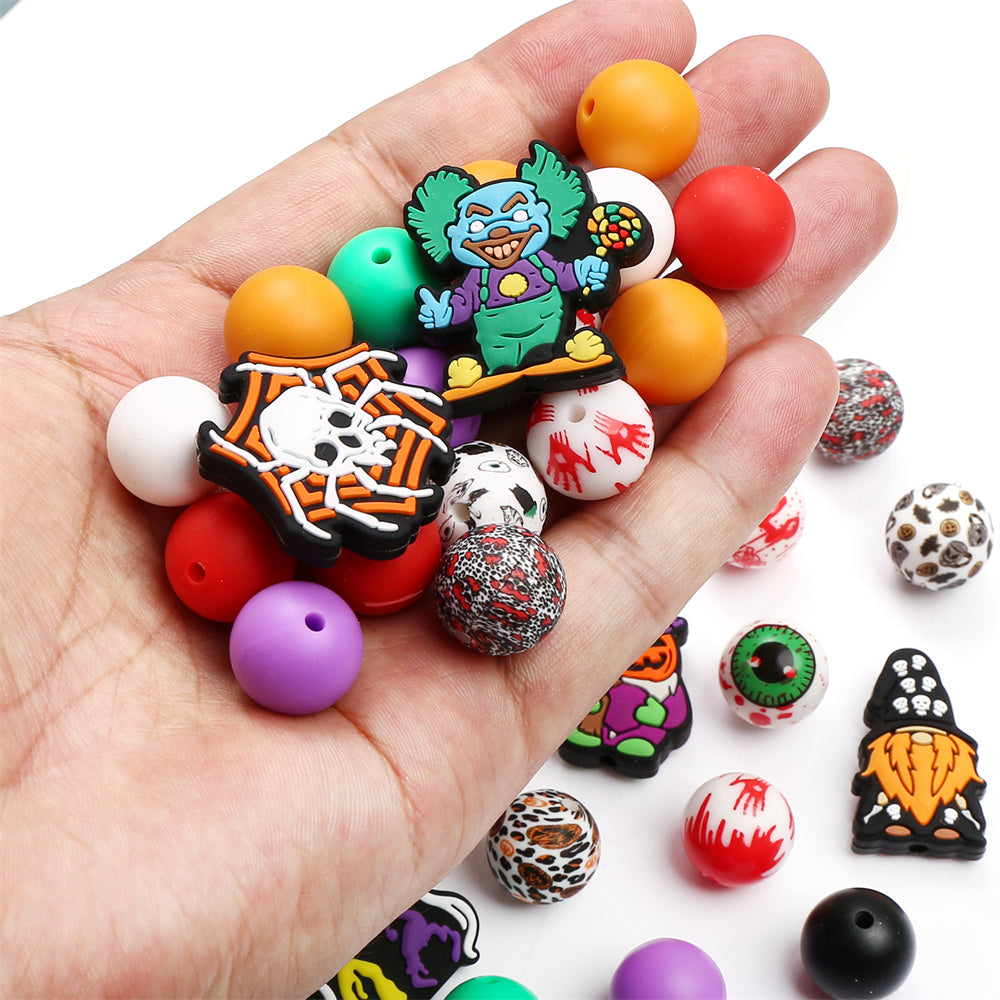 72-Piece Halloween Silicone Bead Set