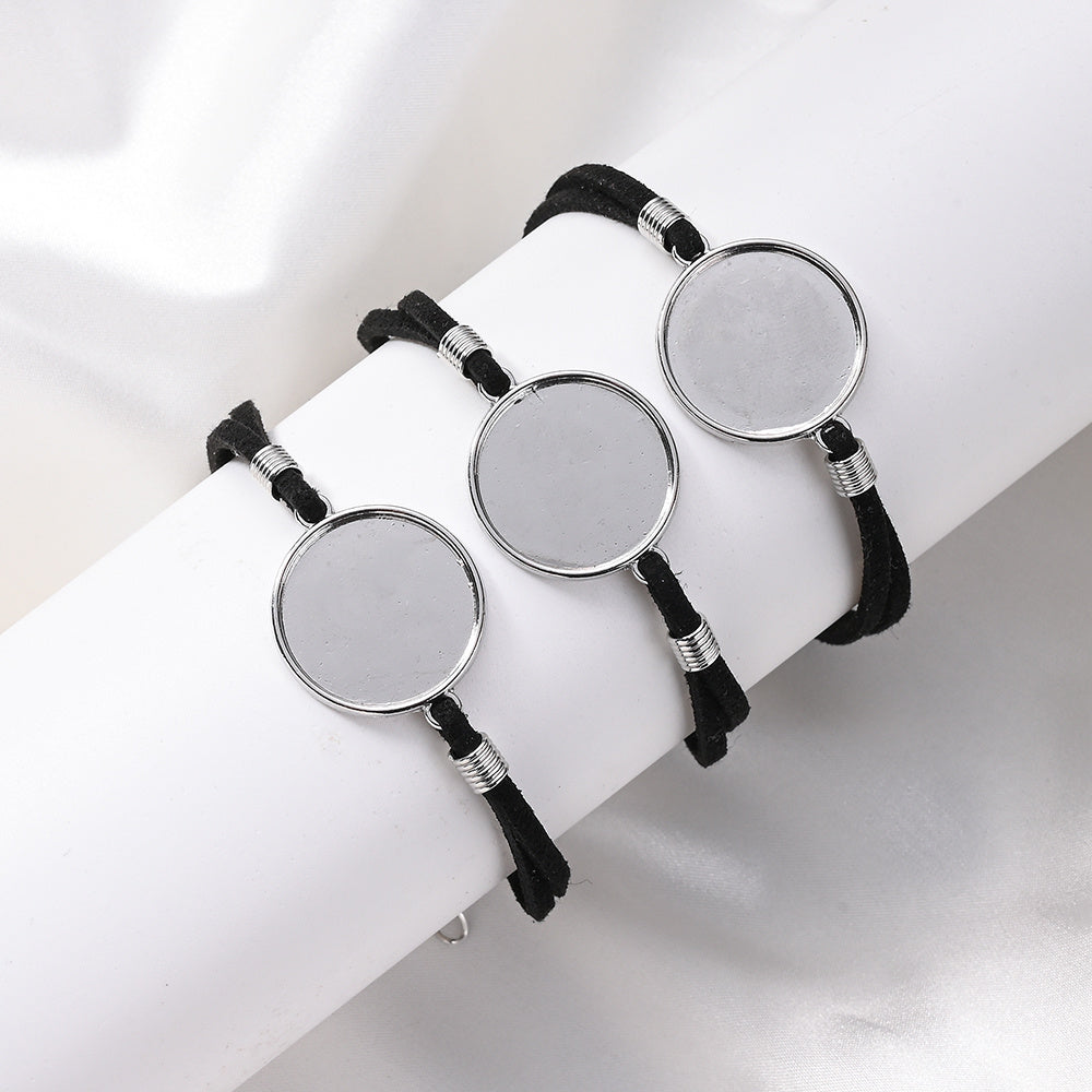20/32PCS 20mm PU Leather Bracelet Blanks for DIY Jewelry