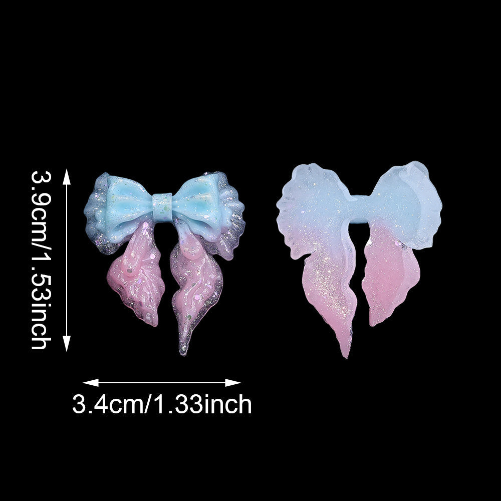 Glow Gradient Bow Resin Patches