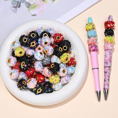 AB Sequin Pom Pom Beads