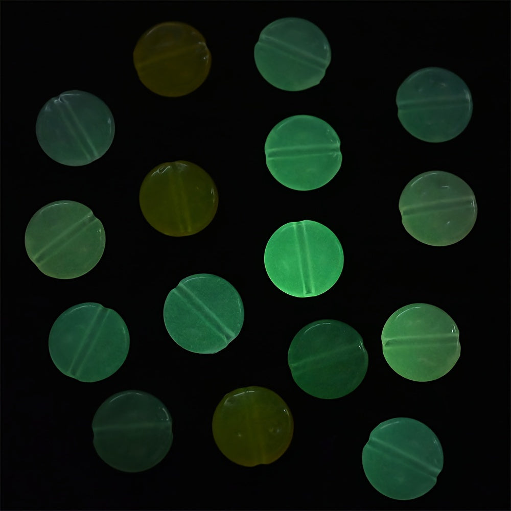 Flat Round Glowing Acrylic Beads