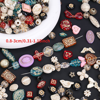 Vintage Floral Acrylic Bead Set