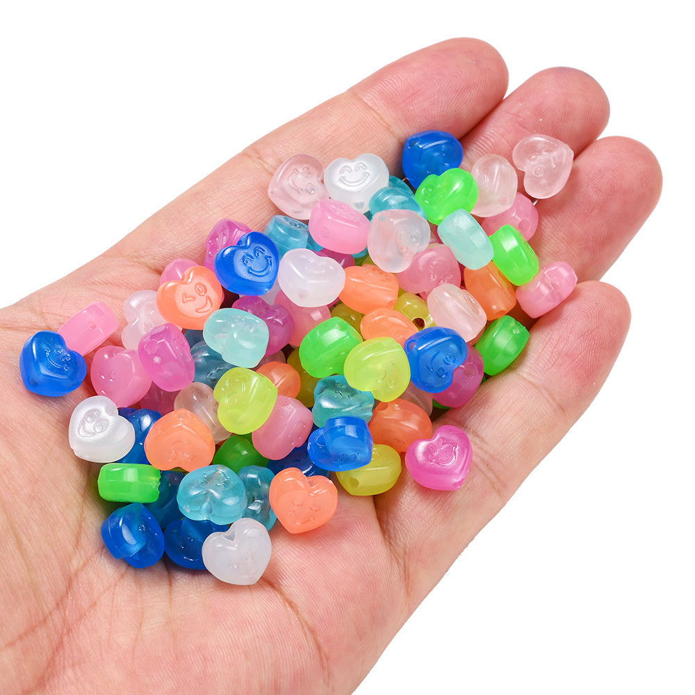 Luminous Heart Acrylic Beads