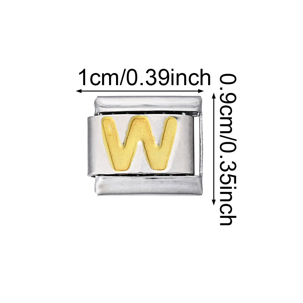 A-Z English Letter Stainless Steel Italian Charm Links