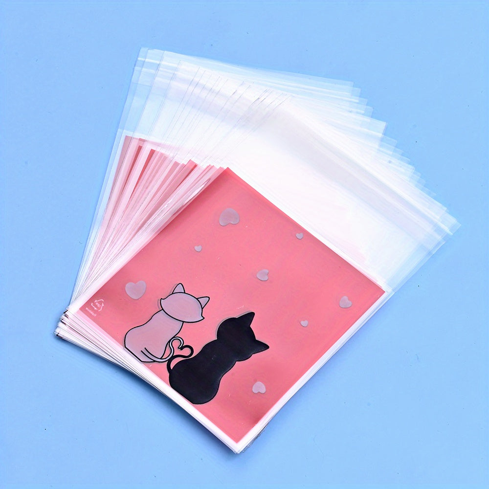 Cat Pattern Self-Adhesive Bags
