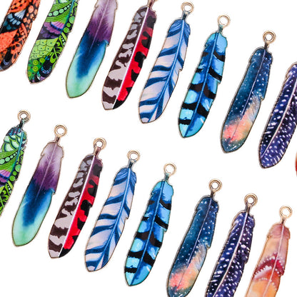 Bohemian Feather Alloy Pendant Charms
