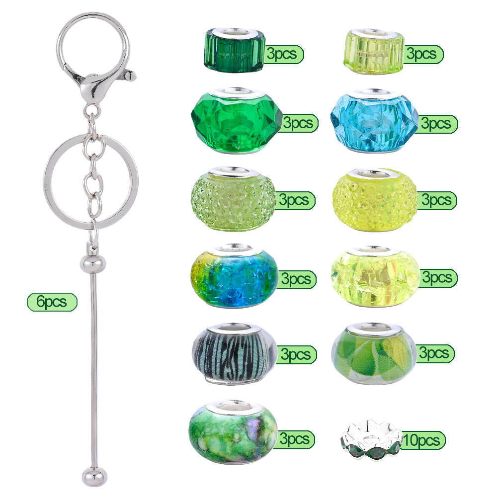 Silver Beaded Keychain Making Kit